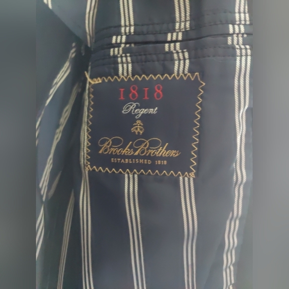 Brooks Brothers 1818 Regent Classic Blazer Jacket Wool Navy Blue 42R Preppy - Picture 3 of 11